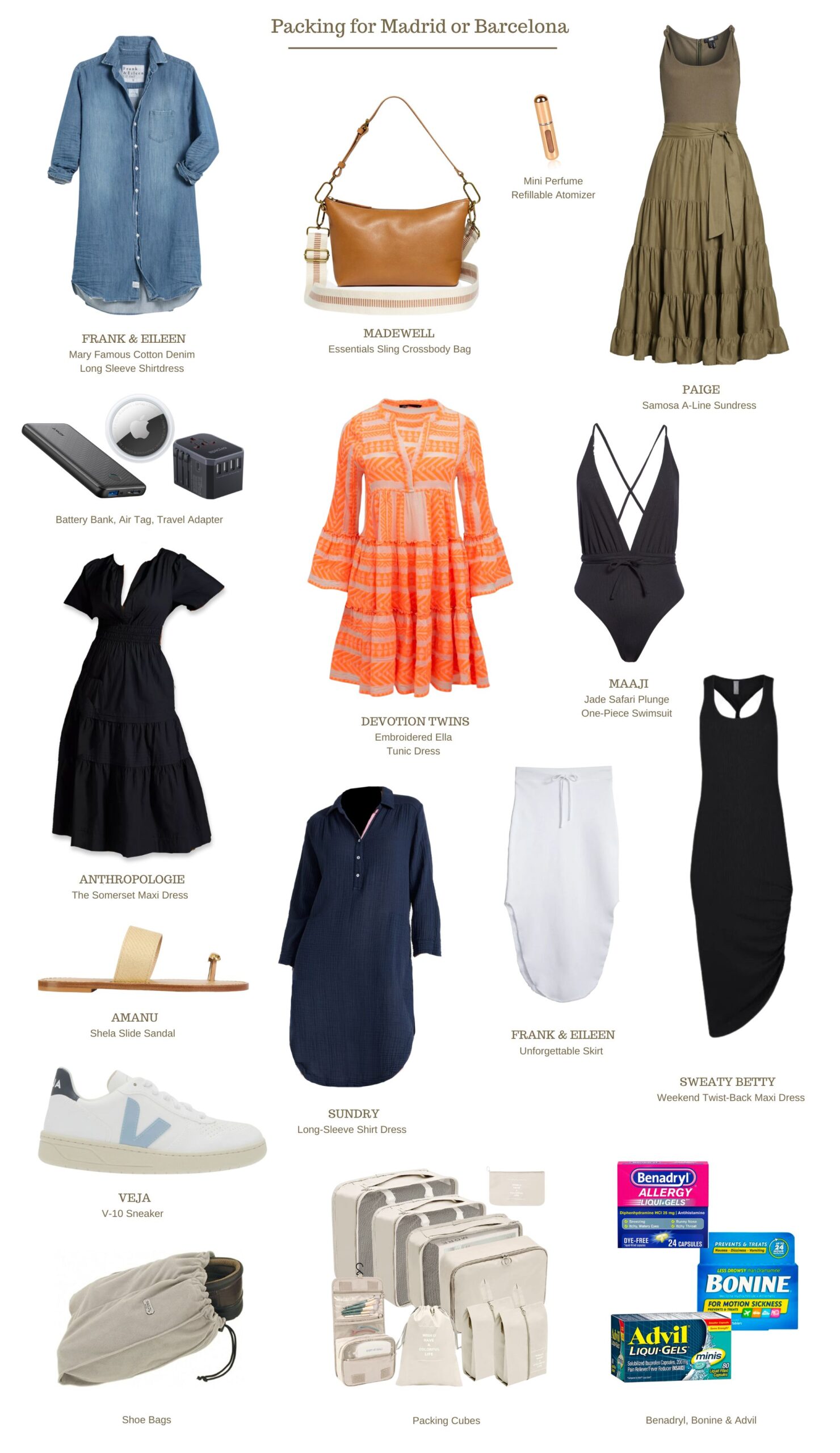 packing list madrid and barcelona